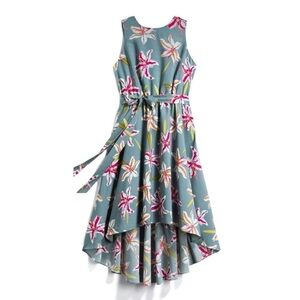 Hutch Anthropologie Blue Aislinn Floral Lily High-Low Dress Size Small
